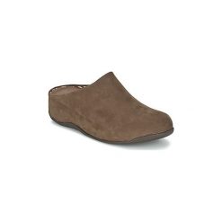 Chodaki FitFlop SHUV NUBUCK. Pomarańczowe klapki damskie marki FitFlop, bez wzorów, z nubiku, bez obcasa. Za 439,20 zł.