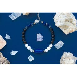 Męska Bransoletka z Lapisem Lazuli. Czarne bransoletki męskie whandworks, z lazurytem. Za 149,00 zł.