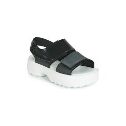 Sandały Melissa SANDAL + FILA. Czarne sandały damskie Melissa, bez wzorów, bez obcasa, bez zapięcia. Za 375,20 zł.