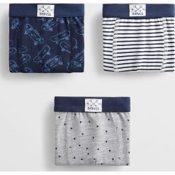 Mango Kids - Bokserki dziecięce Dani 110-164 cm (3-pak). Niebieskie majtki chłopięce Mango Kids, bez wzorów, z elastanu. Za 59,90 zł.