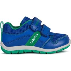 Geox tenisówki chłopięce HEIRA B023XA_0FE14_C4165, 20 niebieskie. Niebieskie buty chłopięce sportowe Geox, bez wzorów, z gumy, bez zapięcia. Za 199,00 zł.