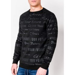 Bluza męska bez kaptura z nadrukiem B901 - czarna. Czarne bluzy męskie Ombre Clothing, s, z nadrukiem, z bawełny, z kapturem, bez rękawów, bez kaptura. Za 39,00 zł.