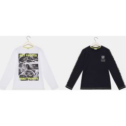 Blukids - Longsleeve dziecięcy 140-170 cm (2-pack). Białe t-shirty chłopięce Blukids, z nadrukiem, z bawełny, z długim rękawem. W wyprzedaży za 49,90 zł.