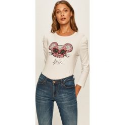 Liu Jo - Longsleeve. Białe topy damskie Liu Jo, s, z aplikacjami, z elastanu, z okrągłym kołnierzem. W wyprzedaży za 229,90 zł.