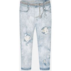 Mayoral - Legginsy dziecięce 92-134 cm. Niebieskie spodnie dziewczęce Mayoral, bez wzorów, z elastanu. W wyprzedaży za 59,90 zł.