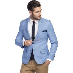Marynarka ZACARIA MANS000112. Niebieskie marynarki męskie Giacomo Conti, m, bez wzorów, eleganckie. Za 499,00 zł.