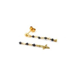 Earrings Spinel Metalizowany złoto. Czarne kolczyki damskie marki Brazi druse jewelry, z spinelem, srebrne. Za 160,00 zł.