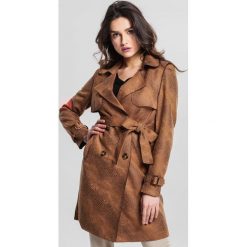 Camelowy Płaszcz Assail. Brązowe płaszcze damskie other, s, w paski, krótkie. Za 79,99 zł.