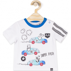 Koszulka. Białe t-shirty chłopięce BIP BIP, z aplikacjami, z elastanu, z krótkim rękawem. Za 14,90 zł.