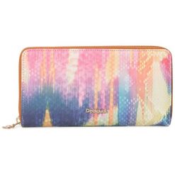 Desigual Portfel Damski Wielokolorowy Mone Carabela Fiona. Różowe portfele damskie Desigual, bez wzorów. W wyprzedaży za 175,00 zł.