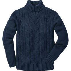 Sweter z golfem bonprix ciemnoniebieski. Niebieskie swetry męskie bonprix, s, bez wzorów, z golfem, bez kaptura. Za 89,99 zł.