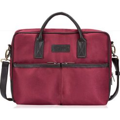 Torba męska na laptopa bordowa SOLIER S23 - bordowy. Czerwone torby męskie skórzane Solier, w paski, biznesowe. Za 149,99 zł.