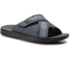 Klapki LANETTI - MS17019-4 Cobalt Blue. Niebieskie klapki męskie Lanetti, z materiału. Za 69,99 zł.