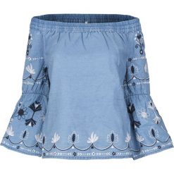 Bluzka Pepe Jeans. Bluzki damskie m, bez wzorów, z jeansu, bez kołnierzyka, z długim rękawem. Za 109,00 zł.