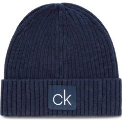 Czapka CALVIN KLEIN - Basic Rib Beanie K50K504096 448. Niebieskie czapki męskie Calvin Klein, bez wzorów, z bawełny. W wyprzedaży za 159,00 zł.