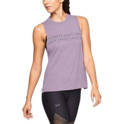 Under Armour Podkoszulek Fioletowy. Fioletowe podkoszulki damskie s, z nadrukiem, z bawełny. Za 119,95 zł.