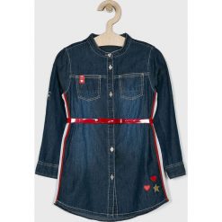 Blukids - Sukienka dziecięca 74-98 cm. Niebieskie sukienki dziewczęce Blukids, w paski, z bawełny, casualowe, z długim rękawem, długie, mini, proste. W wyprzedaży za 49,90 zł.