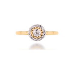 Piękny Pierścionek - , Diament 0,06ct. Żółte pierścionki damskie marki W.KRUK, z diamentem, złote. Za 1190,00 zł.