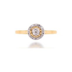 Piękny Pierścionek Złoty - złoto 585, Diament 0,06ct. Żółte pierścionki damskie W.KRUK, z diamentem, złote. Za 1190,00 zł.