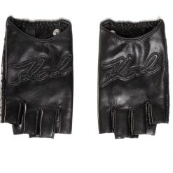 Rękawiczki Damskie KARL LAGERFELD - 205W3602 Black. Czarne rękawiczki damskie KARL LAGERFELD, bez wzorów, ze skóry. Za 479,00 zł.