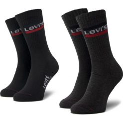 Zestaw 2 par wysokich skarpet unisex LEVI'S - 37157-0153 Mid Grey/Black. Szare skarpetki damskie bez wzorów, z elastanu. Za 39,00 zł.