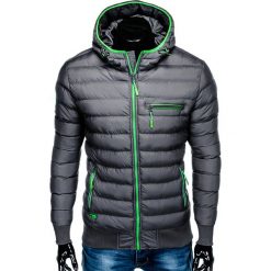 KURTKA MĘSKA PRZEJŚCIOWA PIKOWANA C353 - SZARA. Szare kurtki męskie Ombre Clothing, s, bez wzorów, z poliesteru, bez kaptura. Za 69,00 zł.