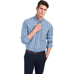 Koszula w kolorze niebiesko-biało-czarnym. Niebieskie koszule męskie Polo Club Men, m, z haftami, z bawełny, button down, bez rękawów. W wyprzedaży za 175,95 zł.
