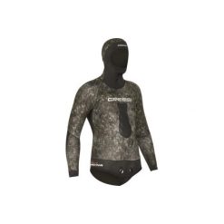 Kurtka do kombinezonu do łowiectwa podwodnego z kamuflażem TRACINA 5 mm. Pomarańczowe kurtki sportowe męskie CRESSI-SUB, s, bez wzorów, z materiału, bez kaptura. Za 449,99 zł.