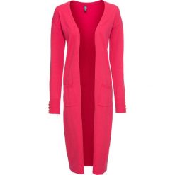 Długi kardigan bonprix różowy hibiskus. Różowe swetry damskie bonprix, bez wzorów. Za 109,99 zł.