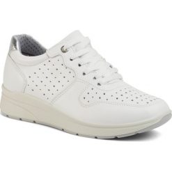 Sneakersy IMAC - 506560 White/White 1405/001. Białe półbuty damskie Imac, bez wzorów, ze skóry, bez obcasa, na płaskiej podeszwie, bez zapięcia. Za 299,00 zł.