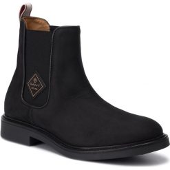 Sztyblety GANT - Ashley 19554931 Black G00. Czarne kozaki damskie GANT, ze skóry, bez obcasa, bez zapięcia. W wyprzedaży za 369,00 zł.