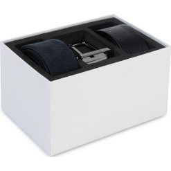 Zestaw upominkowy CALVIN KLEIN - 2Straps Giftset K50K504954 0HD. Czarne paski męskie Calvin Klein, w paski, ze skóry. Za 399,00 zł.