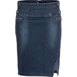 Spódnica dżinsowa ze stretchem bonprix ciemnoniebieski. Niebieskie spódniczki damskie bonprix, bez wzorów. Za 79,99 zł.
