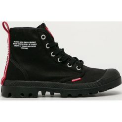 Palladium - Trampki. Czarne trampki i tenisówki damskie Palladium, bez wzorów, z gumy, na sznurówki. Za 359,90 zł.