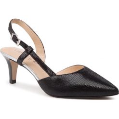 Sandały CAPRICE - 9-29603-22 Black Reptile 010. Czarne klapki damskie Caprice, bez wzorów, ze skóry, bez obcasa, na obcasie. Za 269,90 zł.