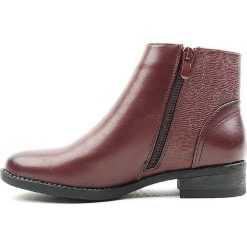 Botki damskie SABATINA. Czerwone botki damskie Sabatina, na zimę, bez obcasa, na obcasie, bez zapięcia. Za 159,00 zł.