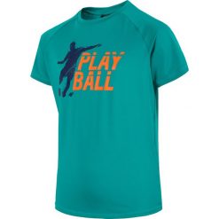 Koszulka sportowa chłopięca (122-164) JTSM405 - błękit turkusowy melanż. Niebieskie t-shirty chłopięce 4F JUNIOR, bez wzorów, z dzianiny, bez rękawów. Za 49,99 zł.