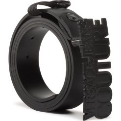 Pasek Męski VERSACE JEANS COUTURE - D8YVBF04 Nero 899. Czarne paski męskie Versace Jeans Couture, w paski, z jeansu. W wyprzedaży za 359,00 zł.
