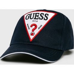 Guess Jeans - Czapka. Czerwone czapki męskie Guess Jeans, z aplikacjami, z bawełny. Za 119,90 zł.