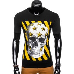 T-SHIRT MĘSKI Z NADRUKIEM S980 - CZARNY. Czarne t-shirty męskie marki Ombre Clothing, s, z nadrukiem. Za 29,00 zł.