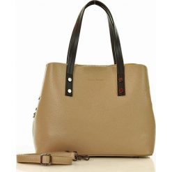 MARCO MAZZINI Torebka kuferek handbag skóra beż khaki. Brązowe kuferki damskie MAZZINI, w paski, ze skóry, eleganckie, bez dodatków. Za 299,00 zł.