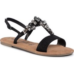 Sandały TAMARIS - 1-28148-24 Black 001. Czarne klapki damskie Tamaris, bez wzorów, ze skóry, bez obcasa, na obcasie. W wyprzedaży za 159,00 zł.