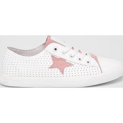 Big Star - Tenisówki. Białe trampki i tenisówki damskie BIG STAR, bez wzorów, ze skóry, na sznurówki. W wyprzedaży za 69,90 zł.