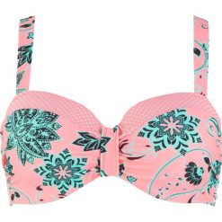 Biustonosz bikini na fiszbinach bonprix pomarańczowo-zielony. Pomarańczowe stroje kąpielowe damskie bonprix, bez wzorów. Za 49,99 zł.