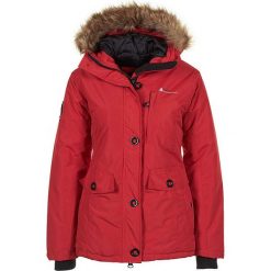 Parka w kolorze czerwonym. Czerwone parki damskie Peak Mountain, bez wzorów, bez kaptura. W wyprzedaży za 239,95 zł.