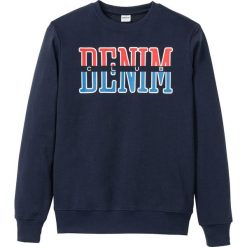 Bluza dresowa bonprix ciemnoniebieski. Niebieskie bluzy męskie bonprix, s, bez wzorów, z bawełny, bez kołnierzyka, bez rękawów, bez kaptura. Za 49,99 zł.