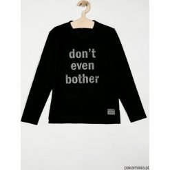 Bluzka czarna DON'T EVEN BOTHER. Czarne t-shirty chłopięce Pakamera, bez wzorów, z dzianiny, z długim rękawem. Za 99,00 zł.