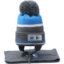 Czapka dziecięca z szalikiem CZ+S 024C. Szare czapeczki niemowlęce Proman. Za 44,66 zł.