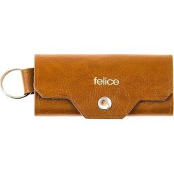 Skórzane etui na klucze Felice FA11 camel - jasny brąz. Brązowe etui damskie Felice, ze skóry. Za 29,99 zł.