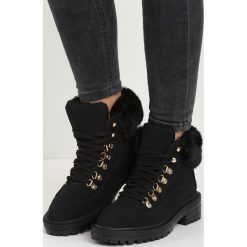 Czarne Traperki Fancy Crazy. Czarne buty zimowe damskie Born2be, z okrągłym noskiem, na niskim obcasie. Za 99,99 zł.